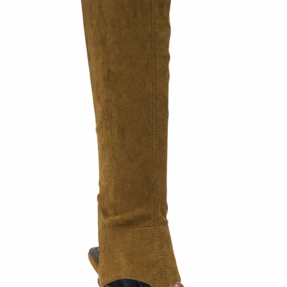 Azalea Wang Over-the-Knee Suede Boot olive 9 NIB